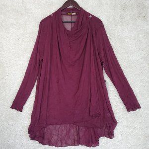 Liv By Habitat Sweater Womens XL Cardigan Purple Sheer Lightweight Drape Neck